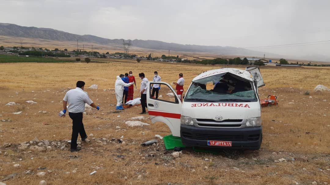 واژگونی آمبولانس اورژانس در محور اسلام آبادغرب به کرمانشاه واژگونی آمبولانس اورژانس در محور اسلام آبادغرب به کرمانشاه