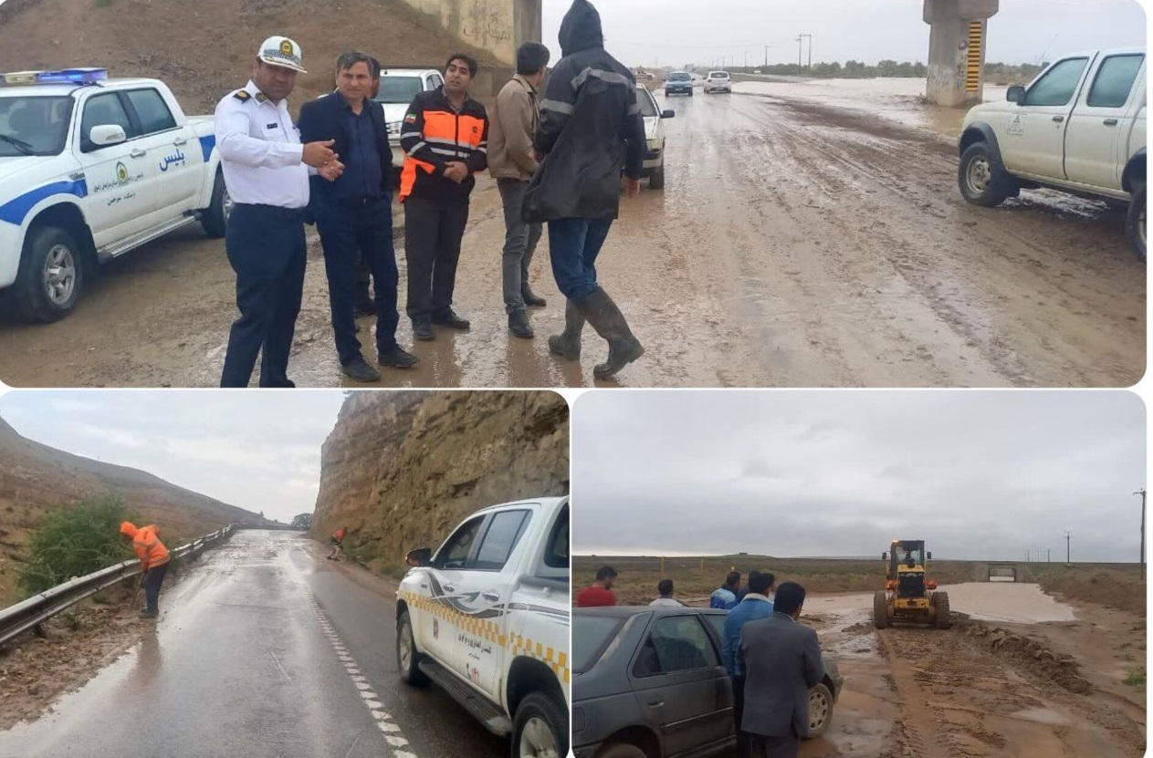 لایروبی سطح جاده مشهد سرخس و جاده‌های روستایی از گل و لای