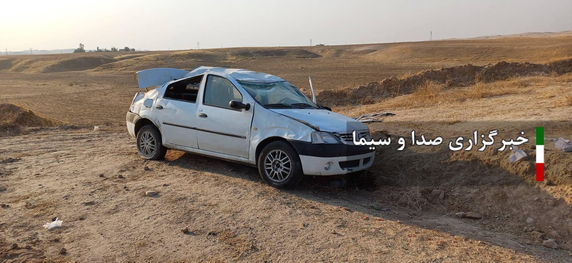 مصدوم شدن سه نفر در حادثه واژگونی خودروی ال ۹۰ در جاده هفتکل