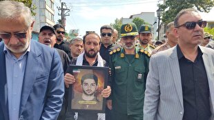 تشییع پیکر شهید محمد امین سلطانی سرباز رضوانشهری