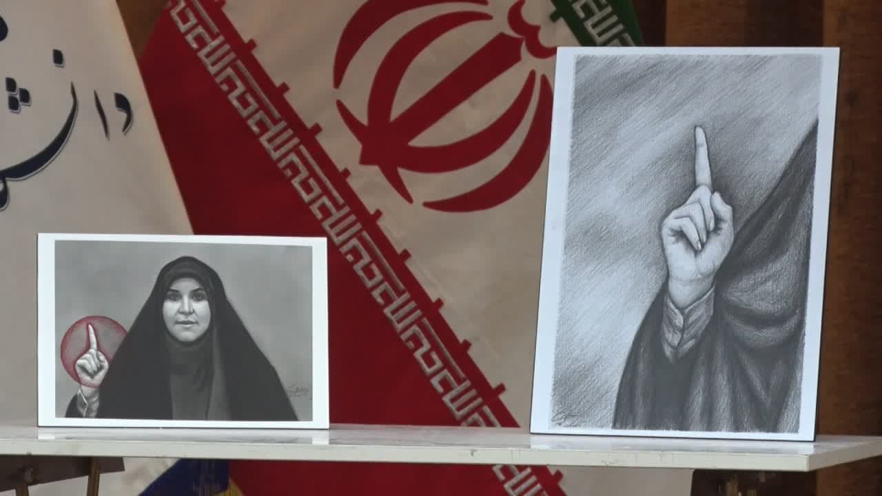 ترسیم  تصویر خانم امامی  به قلم دانشجوی دانشگاه پیام نور ارومیه