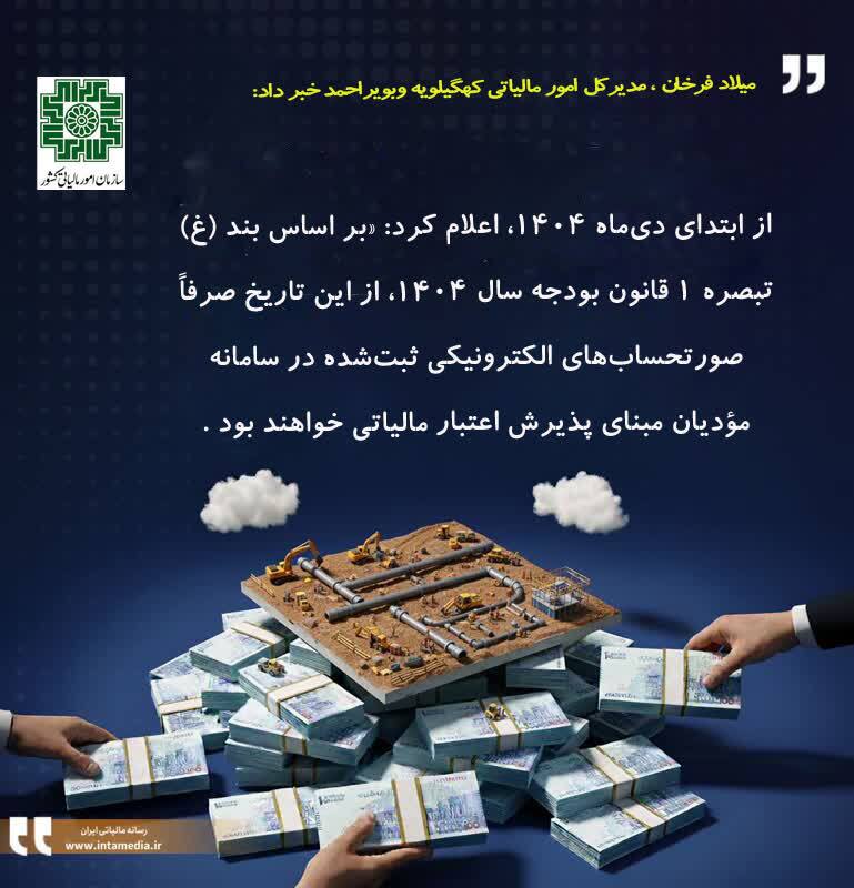 صورتحساب الکترونیکی مبنای پذیرش اعتبار مالیاتی صورتحساب الکترونیکی مبنای پذیرش اعتبار مالیاتی