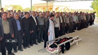 تشییع پدر شهید در روستای چاه شرف وراوی