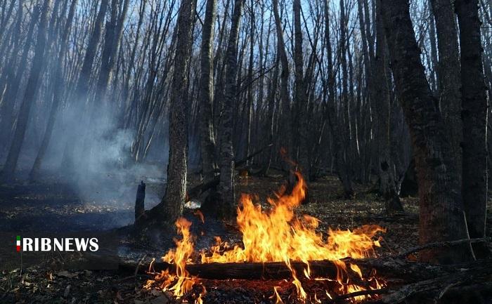 شعله‌ور شدن دوباره یک نقطه از جنگل‌های نمنق در اثر باد