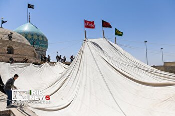برپایی خیمه عزای سیدالشهداء در امامزاده موسی مبرقع (ع) قم