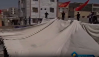 برپایی آیین چادر کشی در سبزوار
