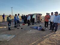 واژگونی مینی‌بوس در جاده بردسکن به طبس با ۱۴ مصدوم