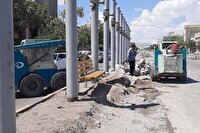 جابه‌جایی ایستگاه مسیر ویژه خط یک اتوبوس تندرو در میدان فجر مشهد